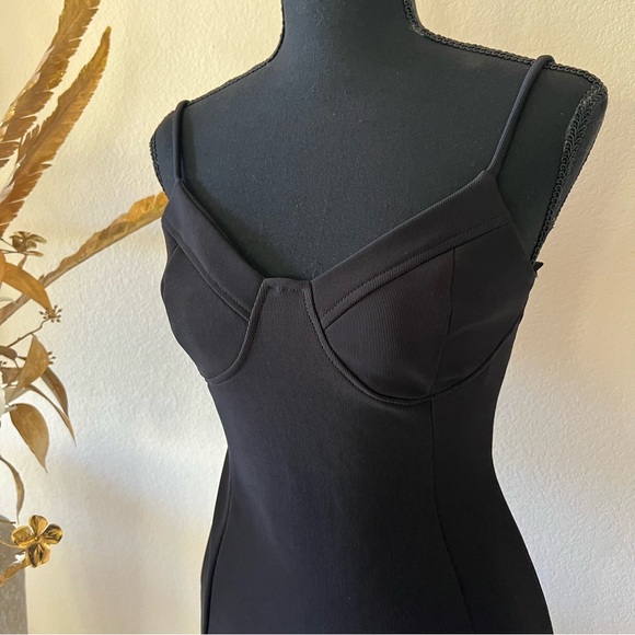 TRAC Y2K Black Mini Dress with Zip Closure LBD - Picture 2 of 11